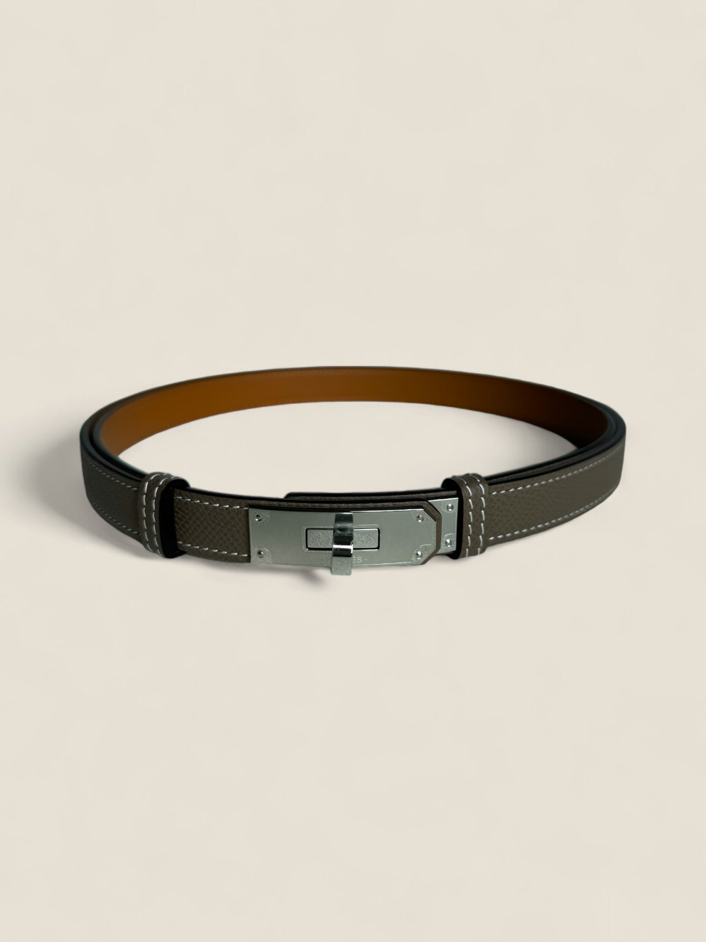 Hermes Kelly Belt - Etoupe PHW