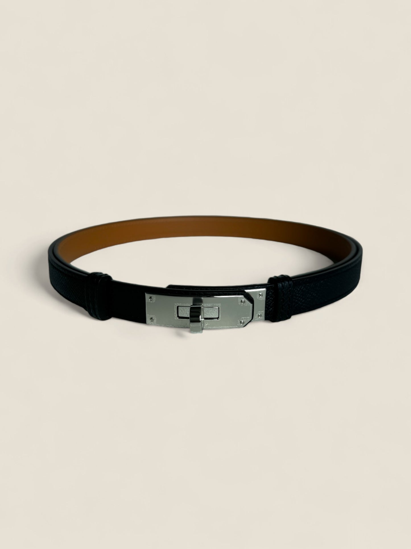 Hermes Kelly Belt - Black PHW