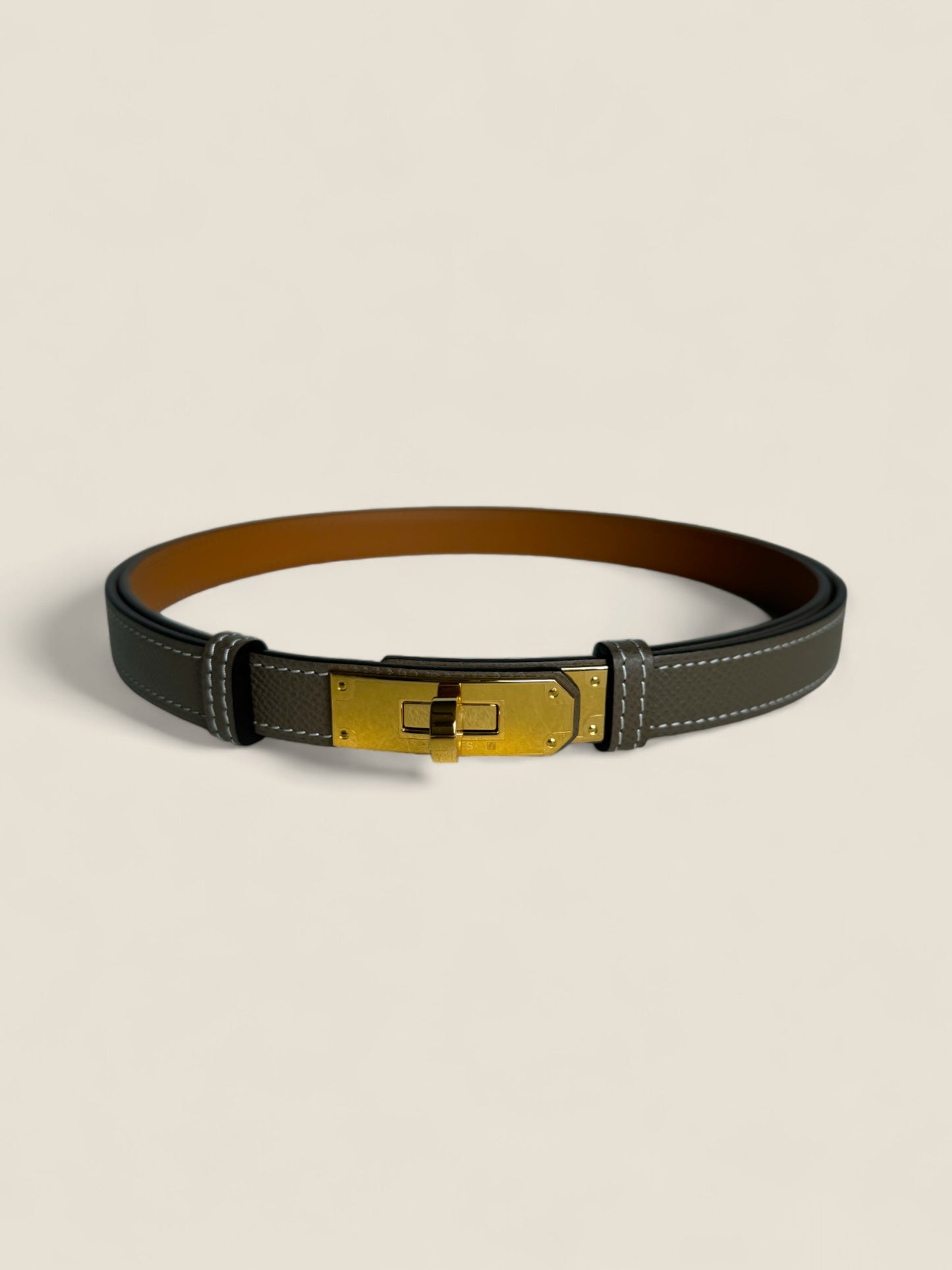 Hermes Kelly Belt - Etoupe GHW