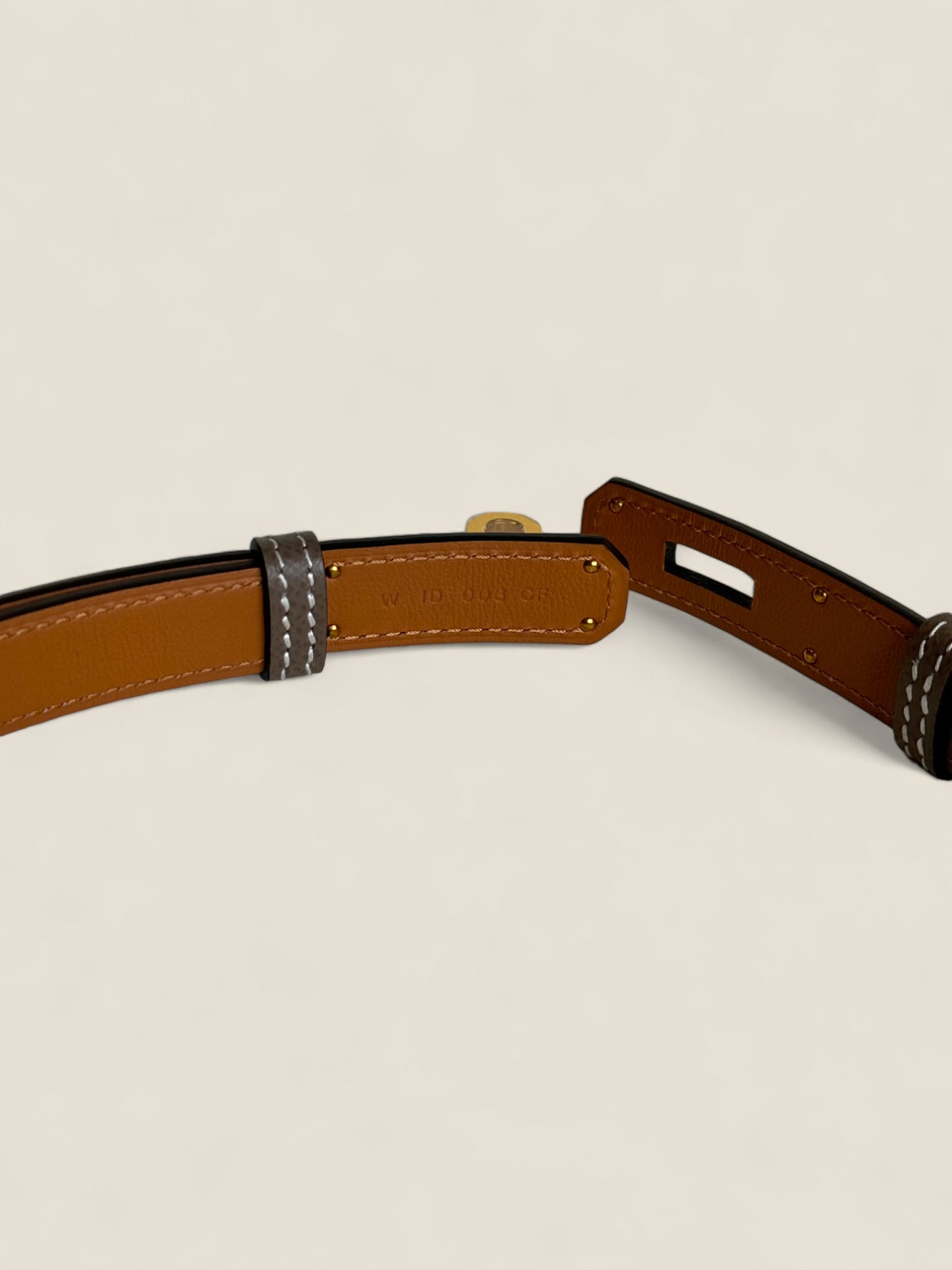 Hermes Kelly Belt - Etoupe GHW