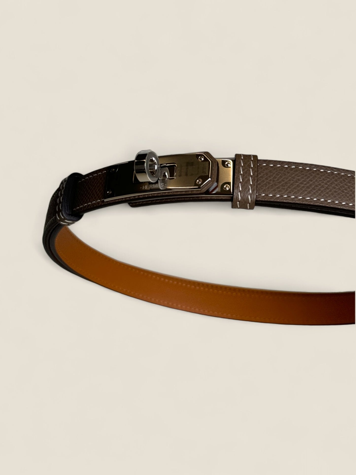 Hermes Kelly Belt - Etoupe PHW