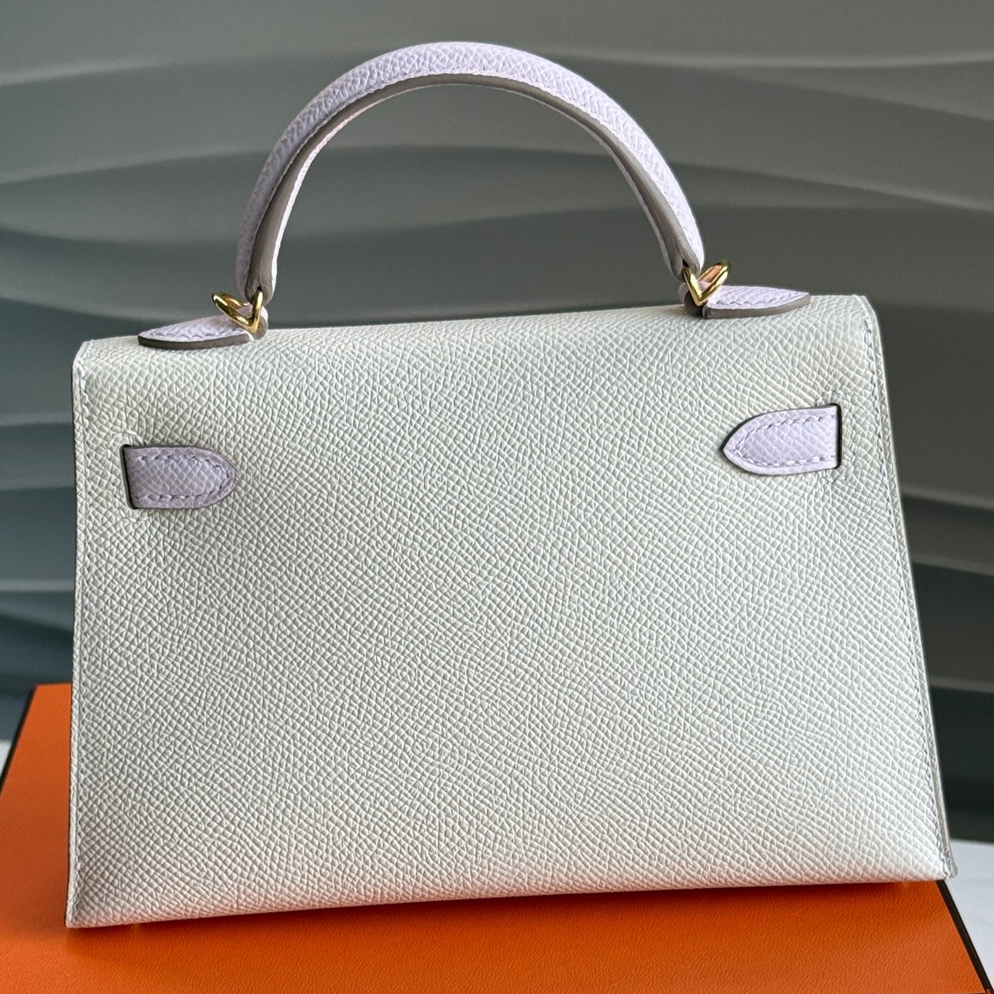 Hermes Kelly Mini HSS Craie/Mauve Pale GHW