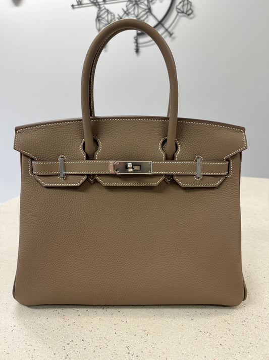 Hermes Birkin 30, Etoupe, Togo, PHW