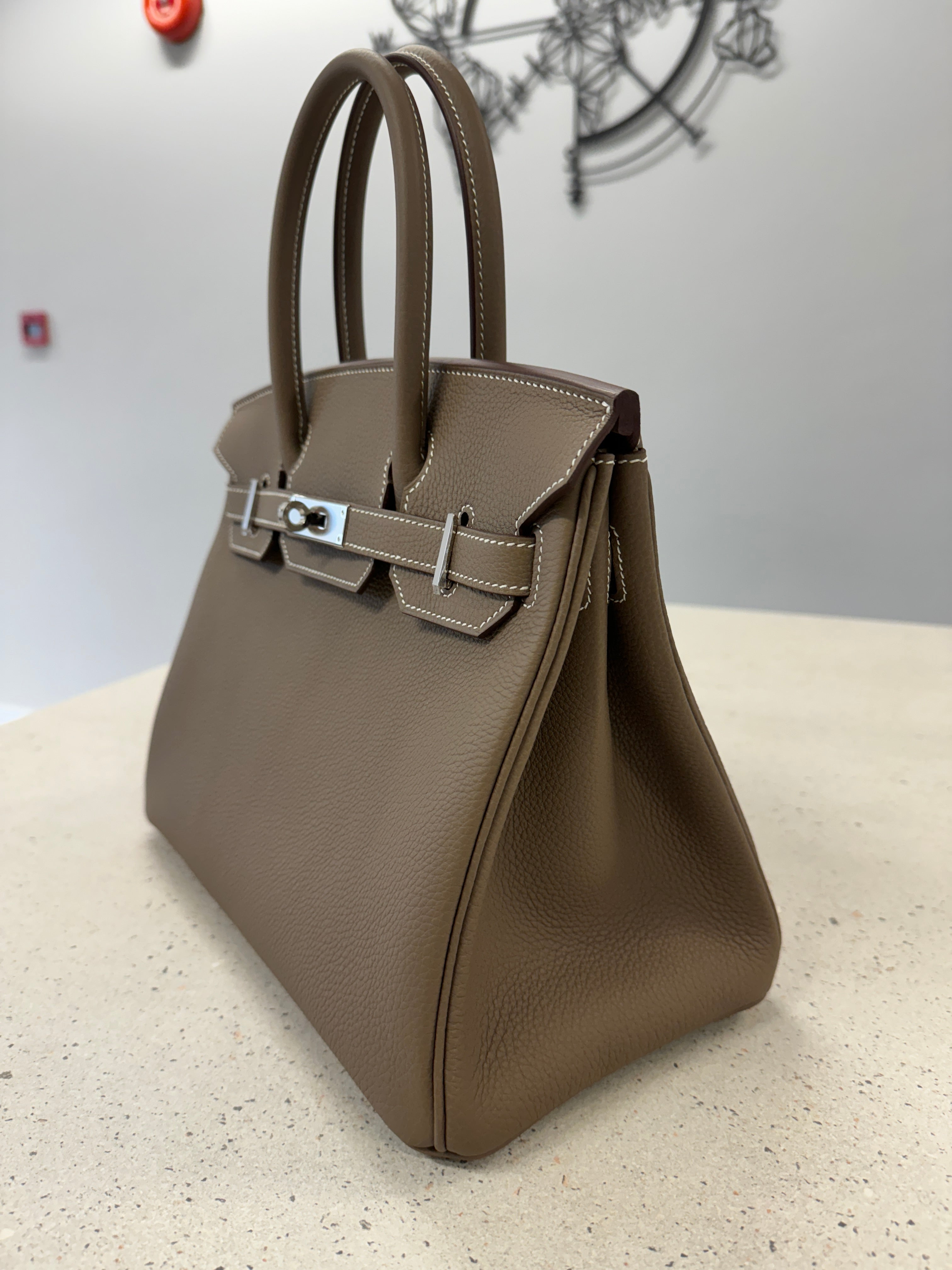 Birkin 30 etoupe online togo palladium