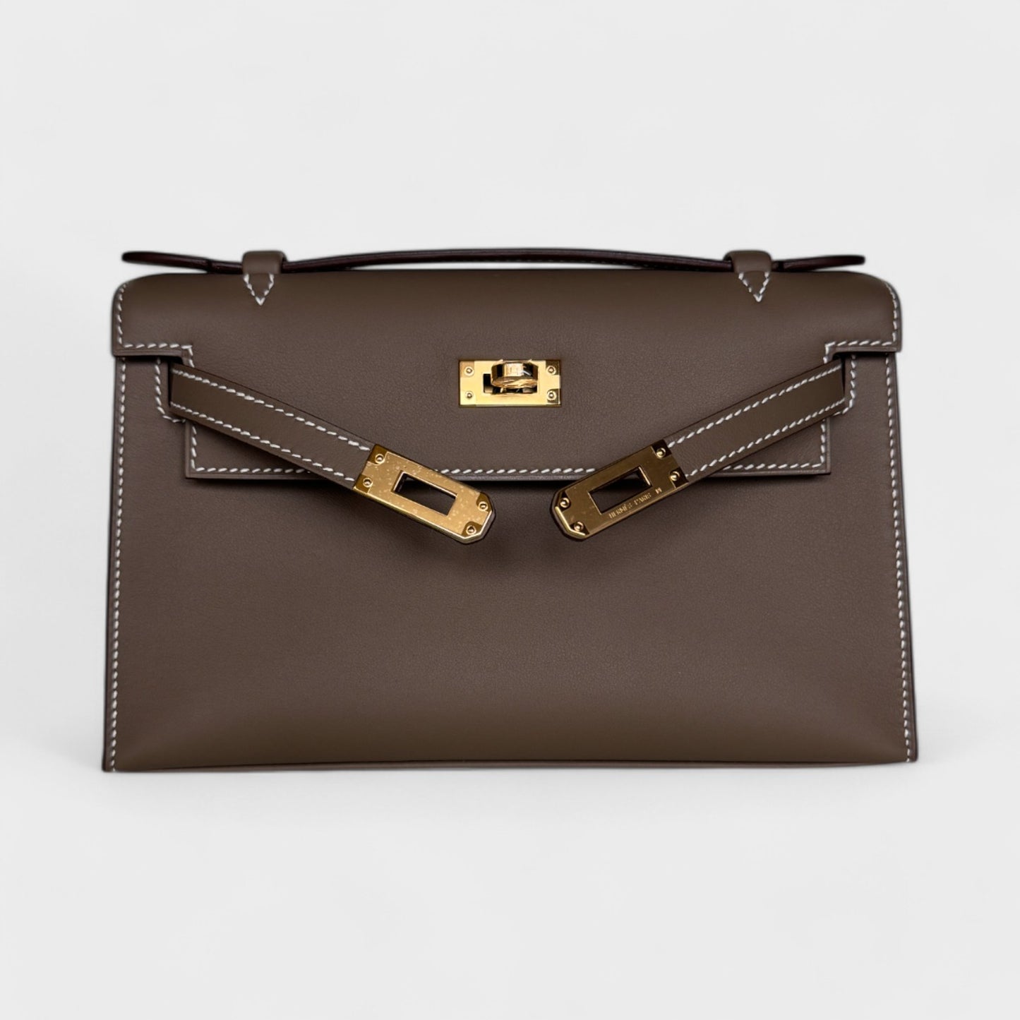 Hermes Kelly Pochette Etoupe GHW