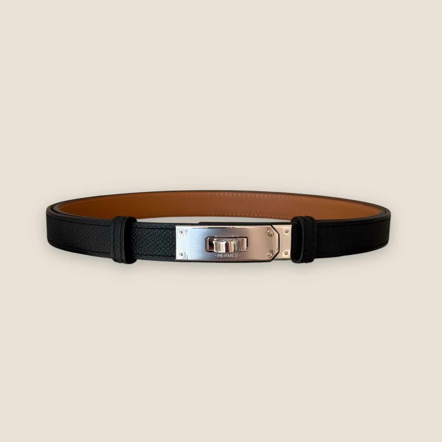 Hermes Kelly Belt - Black PHW