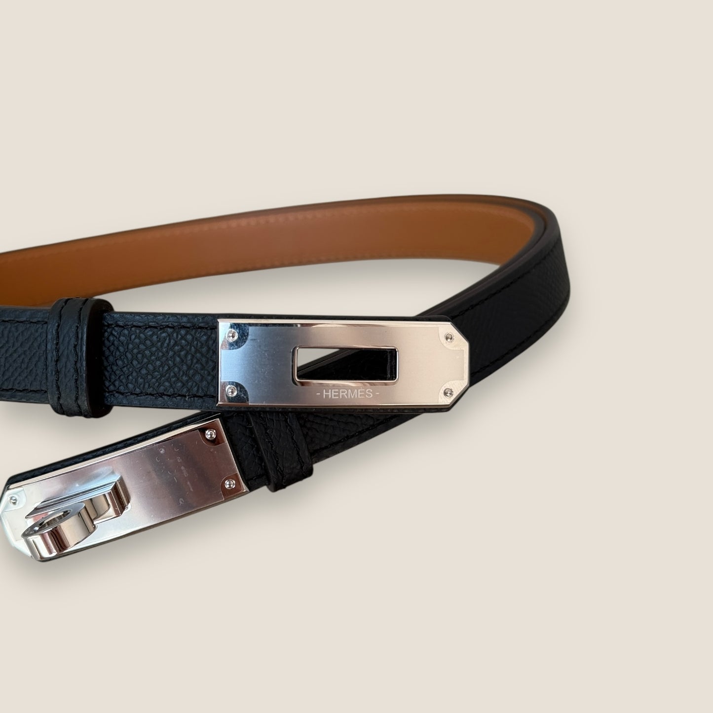 Hermes Kelly Belt - Black PHW