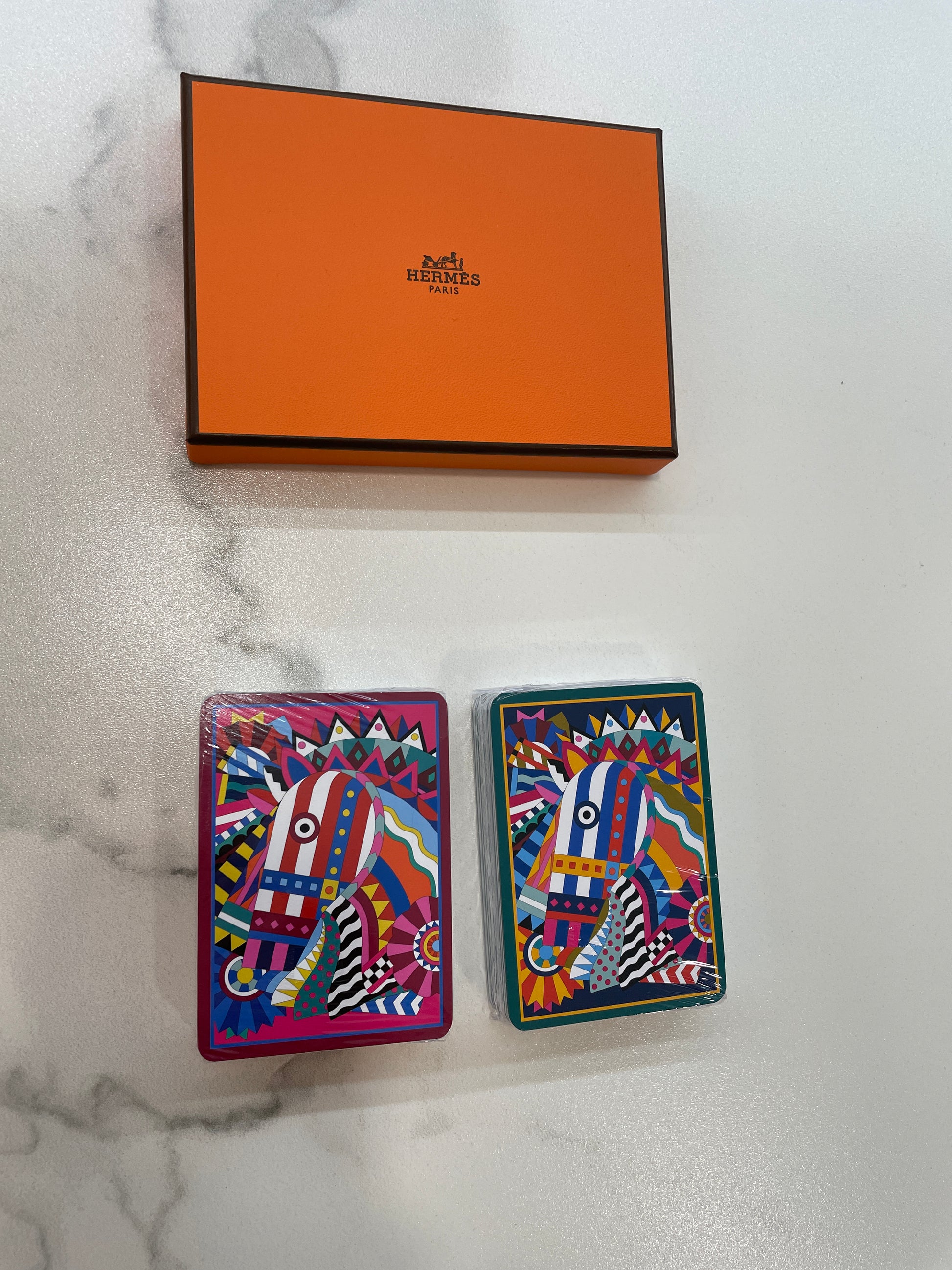Hermes Set of 2 Cheval de Fete poker playing cards – thevogueagent