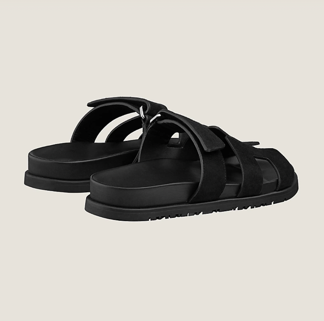 Hermes oran sandals black 37.5 – LuxuryPromise
